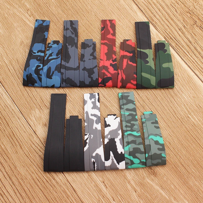 watch accessories Camo nature silicone Rubber Watchband watch band For Role strap Daytona Submariner GMT OYSTERFLEX Bracelet