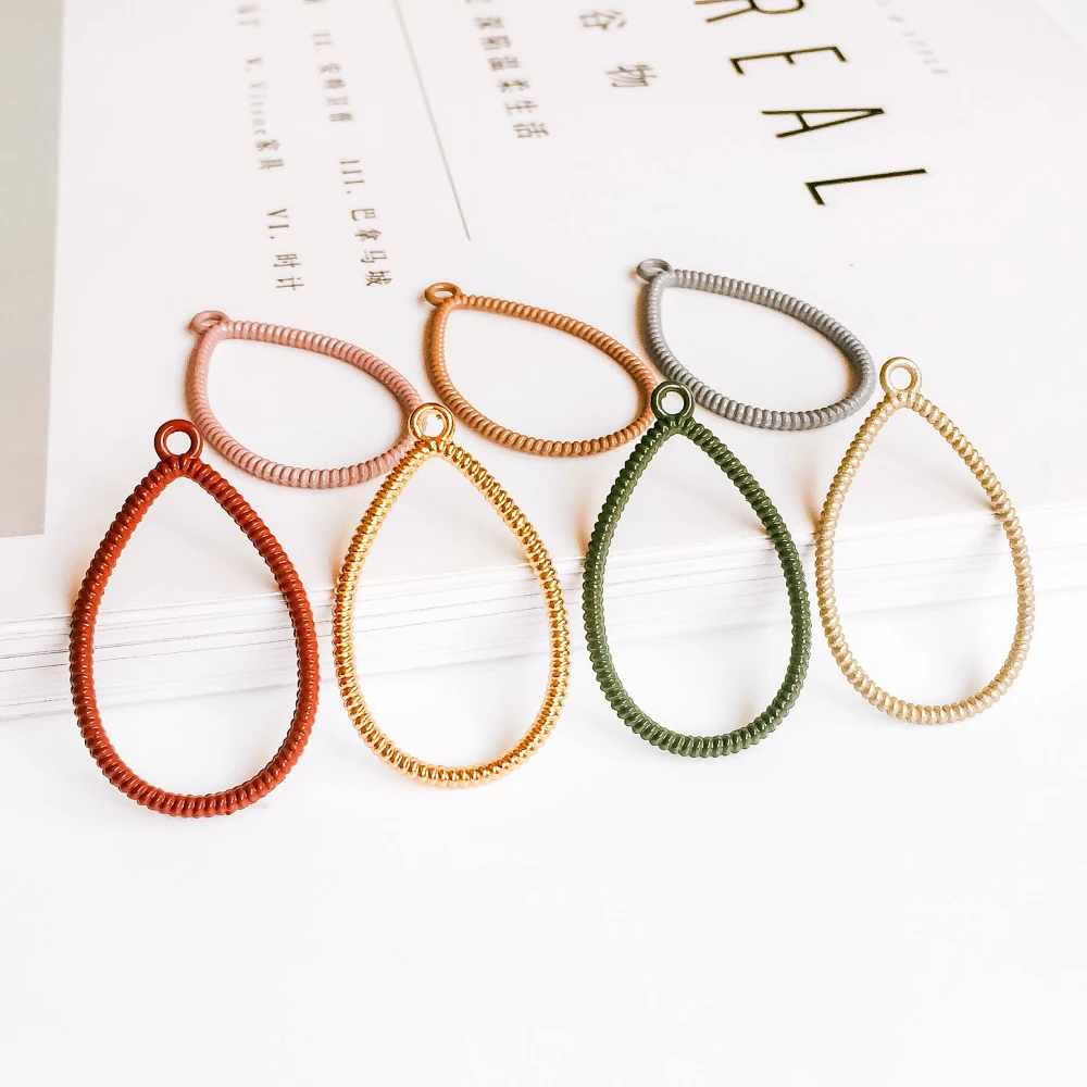 

ZEROUP Multicolors Waterdrop Eardrop Pendant Charms Jewelry Component Diy Handmade Material for Earring Necklace 6pcs