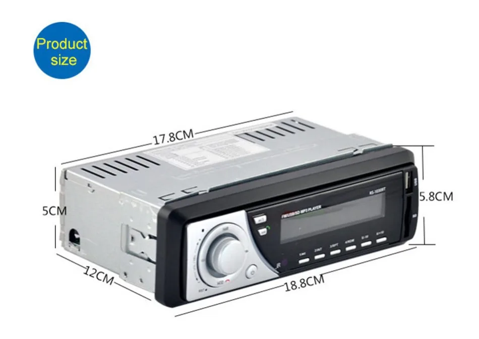 1 Din Car Audio Auto Radio Stereo Music OLED Screen Bluetooth MP3 Player AUX FM Handfree Radios With 5V USB Phone Charger Port -12