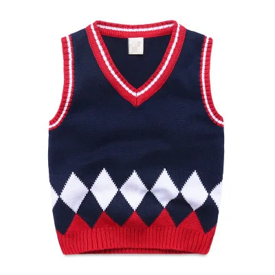 

3-8y Baby children sweater vest roupas infantis winter college style v-neck boys clothes girls sweaters knitted waistcoat vests