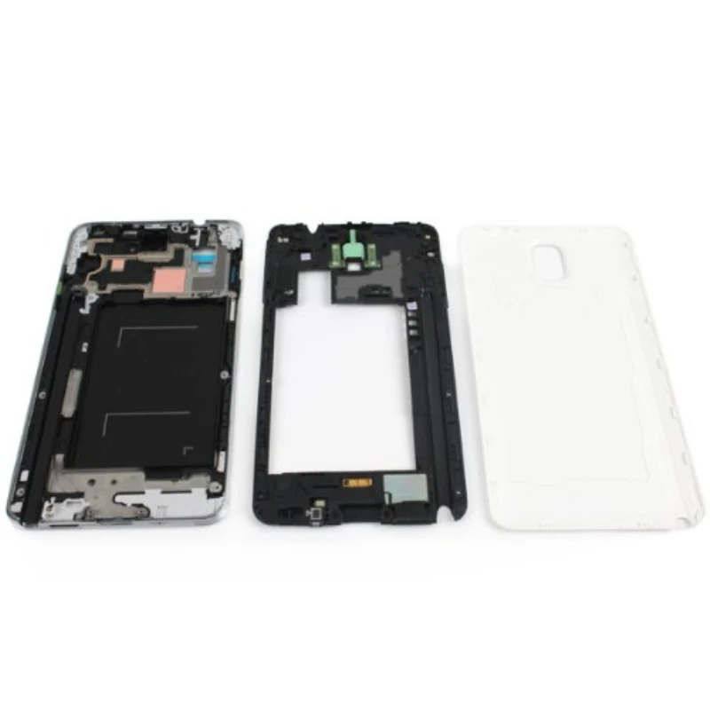 Полный корпус для samsung Galaxy Note 3 N9005 N900 Передняя ЖК-рамка+ задняя крышка+ внешнее стекло+ клей+ кнопка