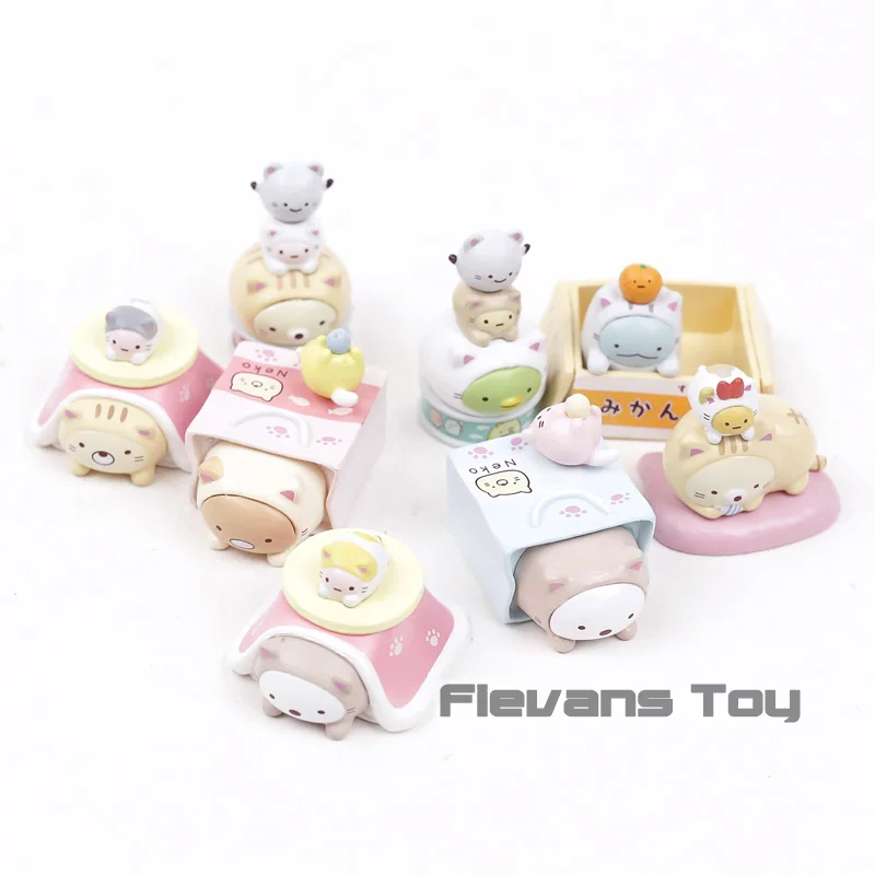 Sumikko Gurashi Shirokuma Tonkatsu Neko Tokage Pengin Мини Kawaii Цифры Коллекция игрушечные лошадки украшения автомобиля куклы 8 шт./компл./