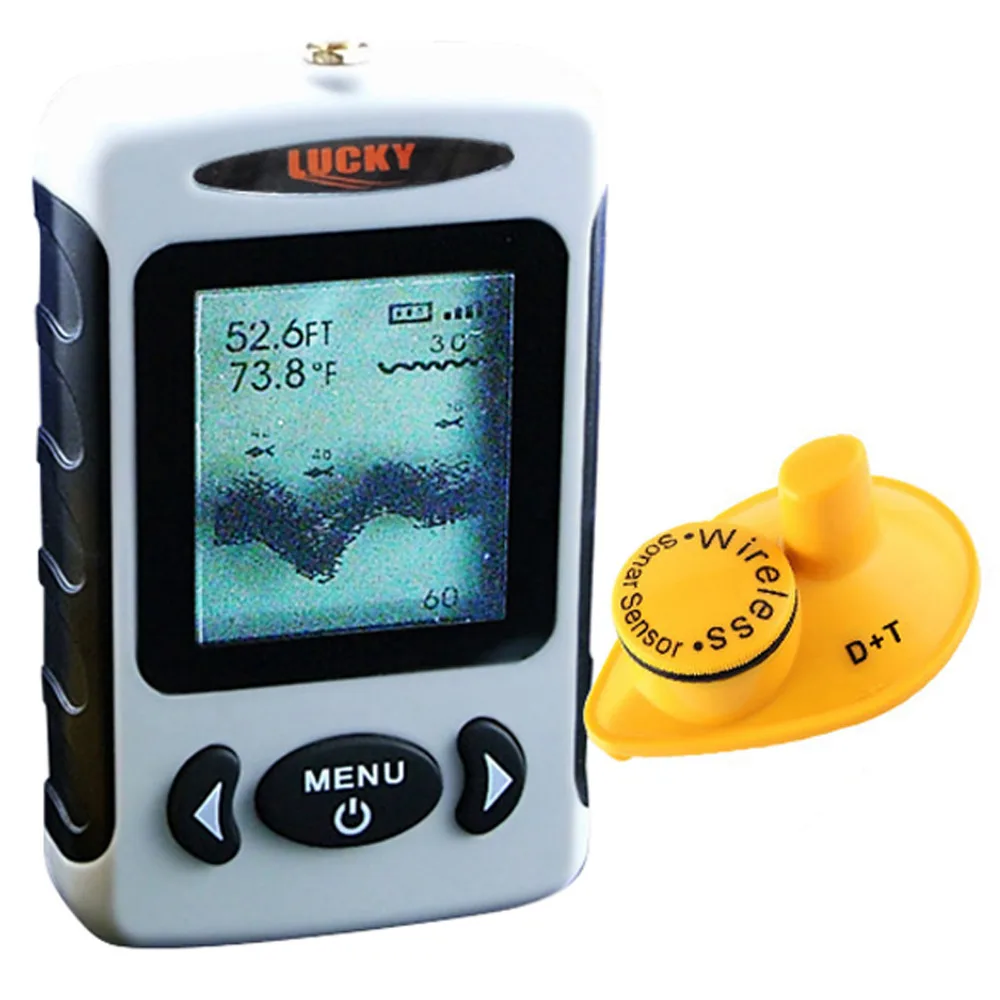 Wireless Portable Fish Finder Locator Sonar Radio °C// °F IPX4 Fishing Gear Tools