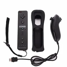 2-в-1 Беспроводной дистанционного Управление;+ Nunchuk Управление для nintendo wii движения плюс игровой консоли с силиконовый чехол Аксессуары