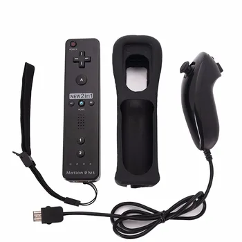 

2-in-1 Wireless Remote Controller+Nunchuk Control for Nintendo Wii Motion Plus game console with Silicone Case Accessories