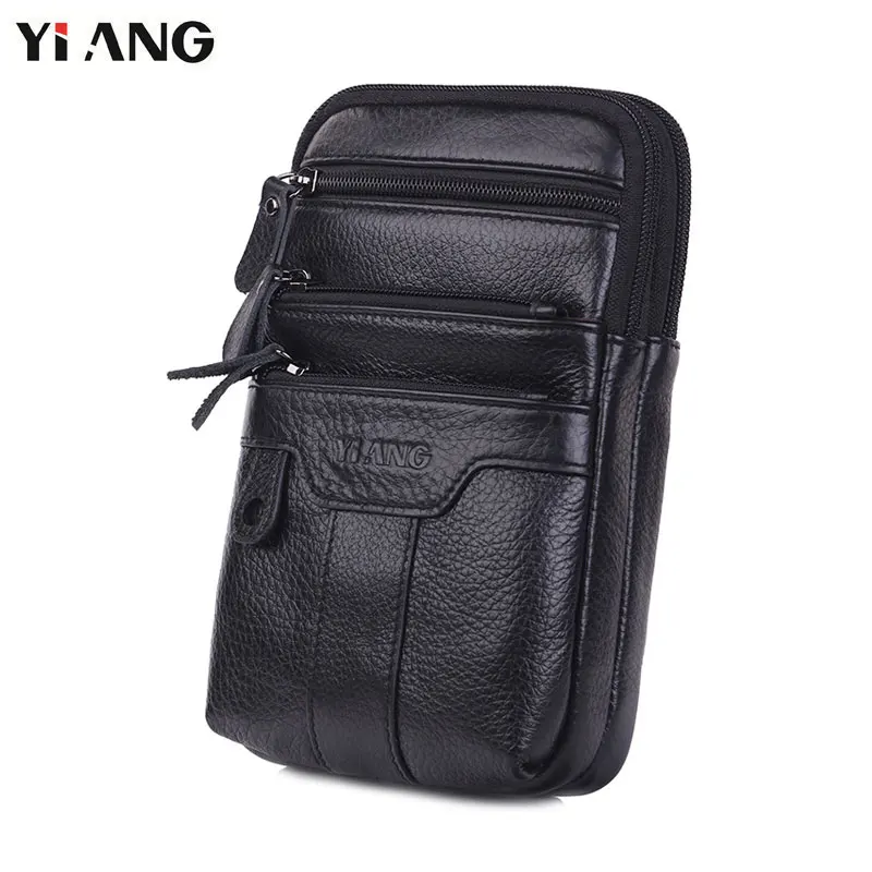 

YIANG Genuine Leather Men Messenger Bag Casual Crossbody Bag Business Men's Handbags Bags for Gift Brand Small Shoulder Bag