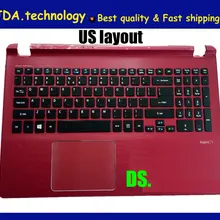 Wellendorff подлокотник для ноутбука верхний регистр для ACER V5-572g V5-573g V5-552G US клавиатура верхняя крышка(органические светодиоды) с сенсорной панелью, Красный