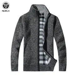 RUELK 2019 Для мужчин свитера осень-зима теплый кашемир пуловер с косой молнией свитера человек Повседневное трикотаж плюс Размеры M-XXXL