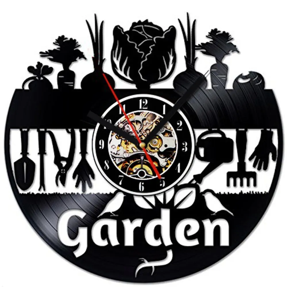 Garden Hobby Rural Decorative Vinyl Record Wall Clock This Is A Unique Gift To Your Friends And Family duvar saati | Дом и сад