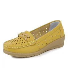 Spring Autumn Genuine Leather Shoes Moccasins Mother Loafers Soft Leisure Flats femme Driving Footwear Women Shoes 3 Colors