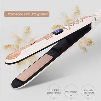 

Hair Straightening Irons Fast Warm-up Thermal Performance Professional Tourmaline Ceramic Heating Plate Hair Straightener LED
