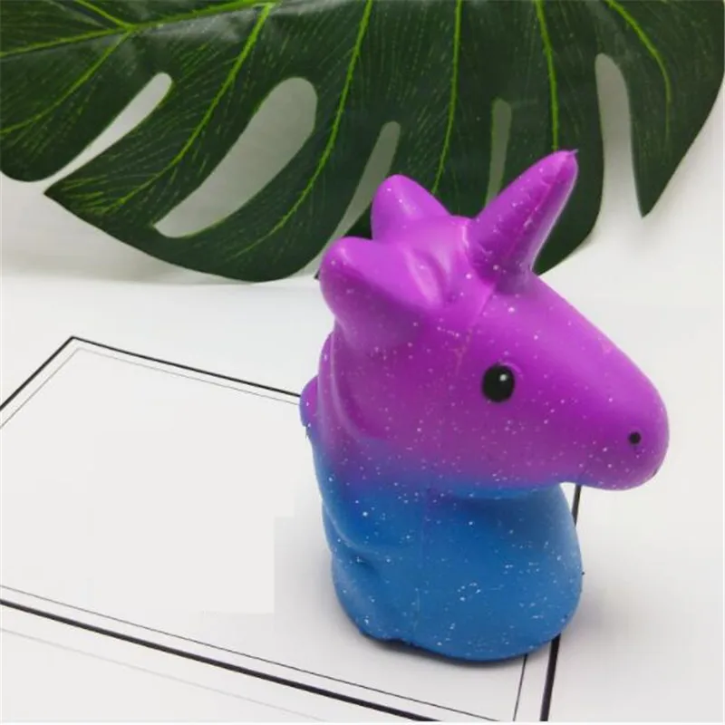 اسفنجي يونيكورن مليء بالنجوم السماء Squishies بطيء ارتفاع لينة ضغط محشوة اسفنجي لعب الهاتف ديكور سحر أحزمة هاتف المحمول #