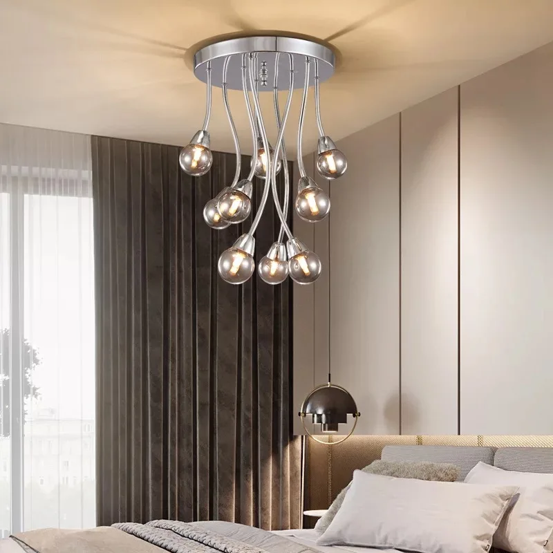 Современная, в виде стекляного шара светодиодные люстры гостиная спальня столовая коридор подвесная осветительная арматура креативный
