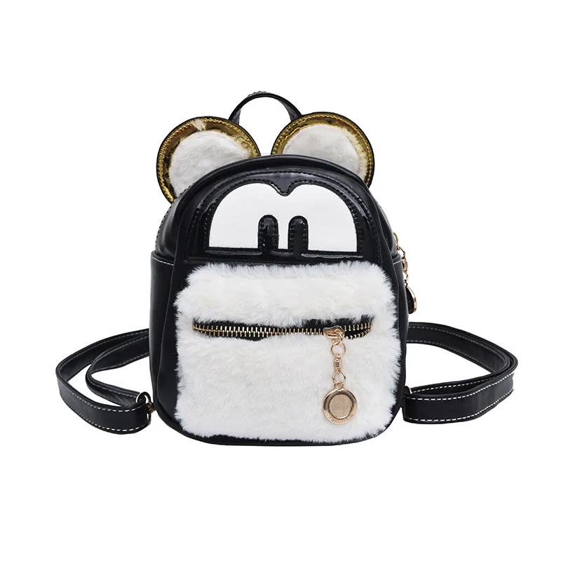 Высокое качество disney плюшевые рюкзаки Симпатичные уши Микки Для женщин мини-сумка Повседневное модная одежда для девочек школьные сумки дорожные посылка - Цвет: White