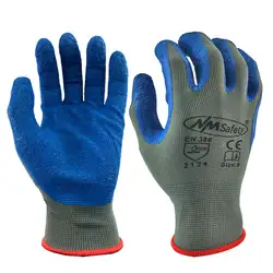 NMSafety 13 Gauge вязать работы перчатки, текстурированные резиновый латекс с покрытием для строительные перчатки