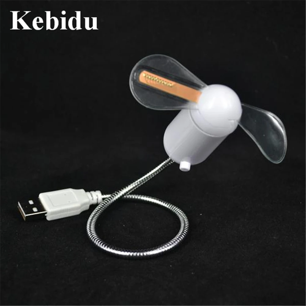 Kebidu Mini USB Fans LED light Flexible Programmable DIY Cooling Fan