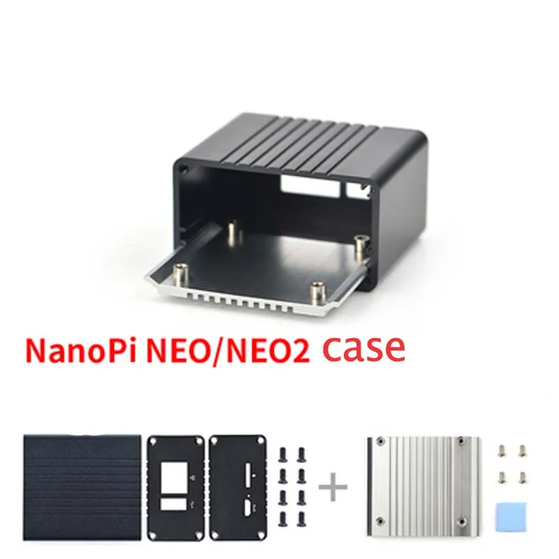 NanoPi NEO2 Allwinner H5, 64 бит с высоким уровнем производительности, четырехъядерный процессор A53 демонстрационная плата, бег, UbuntuCore с металлической Чехол комплект - Цвет: only case