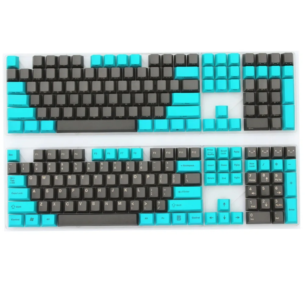 

Mechanical keyboard pbt keycap 108 KEY cherry mx cherry height Top/side printed Green/grey color matching Only sell keycaps