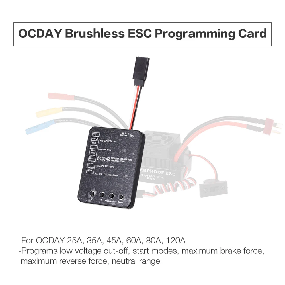 Programming Program Card for OCDAY RC Car Brushless ESC Electronic