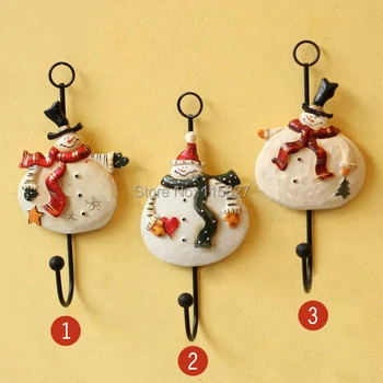 

Free Shipping!3pc/set Snowman Design Resin Wall Hook Cloth Hook Wall Hanger Christmas Decoration Christmas design Wall Hook
