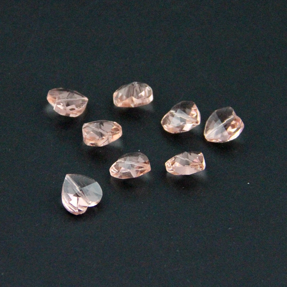 

50/lot 14mm Colorful Crystal Heart Beads Middle 1 Hole For Home Decoration Crystal Chandelier Parts