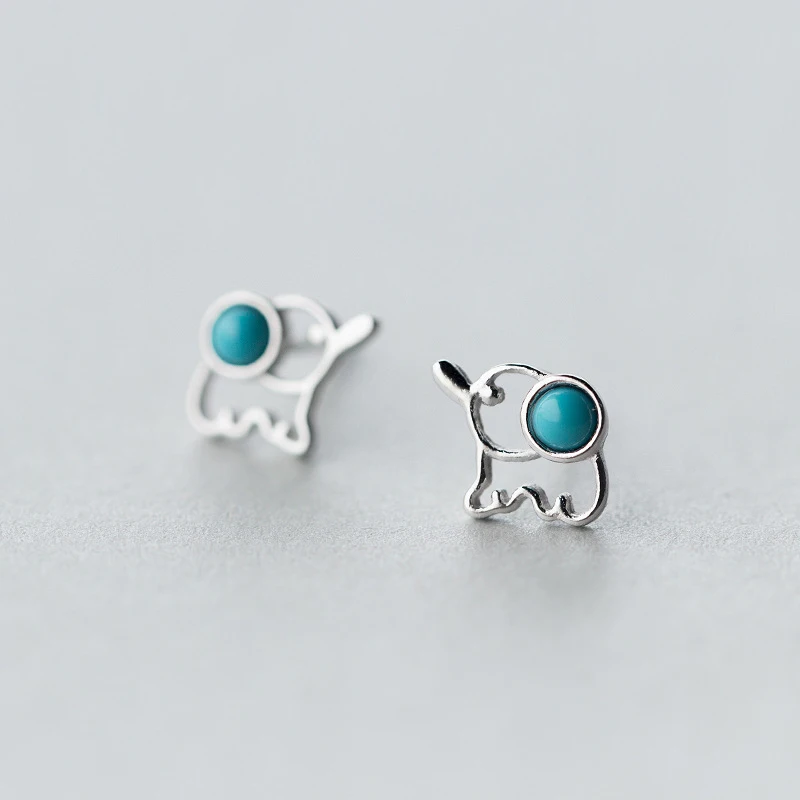 

MloveAcc Solid 925 Sterling Silver Cute Creative Elephant Stud Earrings for Women Fine Jewelry Korean Designer Earrings