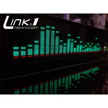 Link1 vfd indicador espectro de áudio, para música, áudio, medidor de áudio, placa amplificadora, nível/relógio de precisão/ajustável agc modo de modo