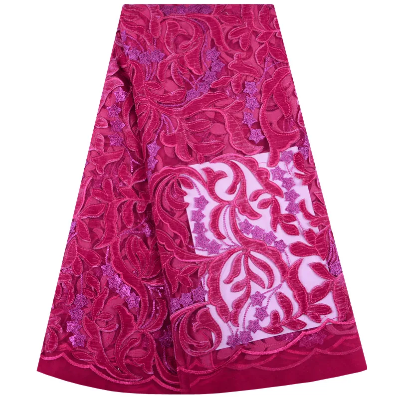

High Quality 2019 African Lace Fabric Floral Pattern French Swiss Lace Fabric Nigerian Tulle Lace For Wedding Party Dresses