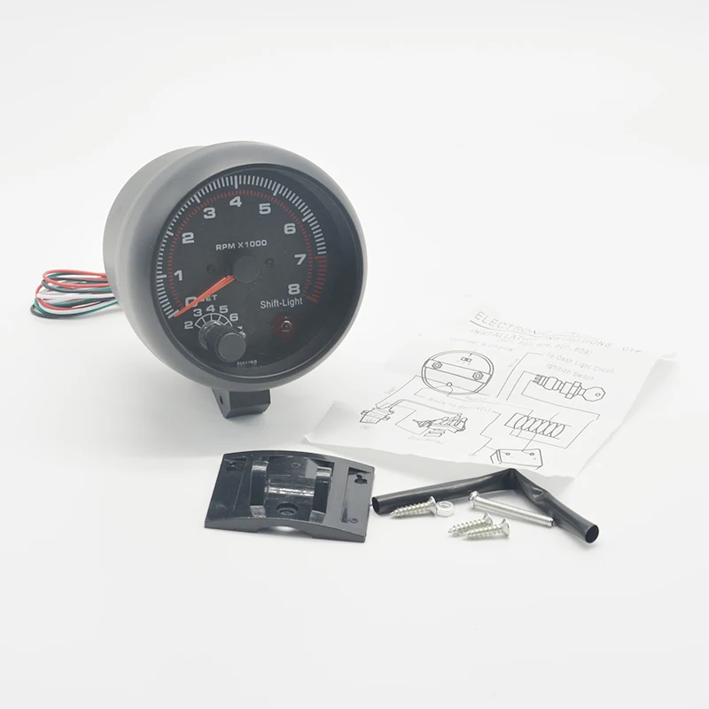Dragon Gauge 3.75 inch(95mm) Auto  Car  White blacklight  Tachometer gauge  0-8000 rpm For 4.6.8 cylinder  warning function  