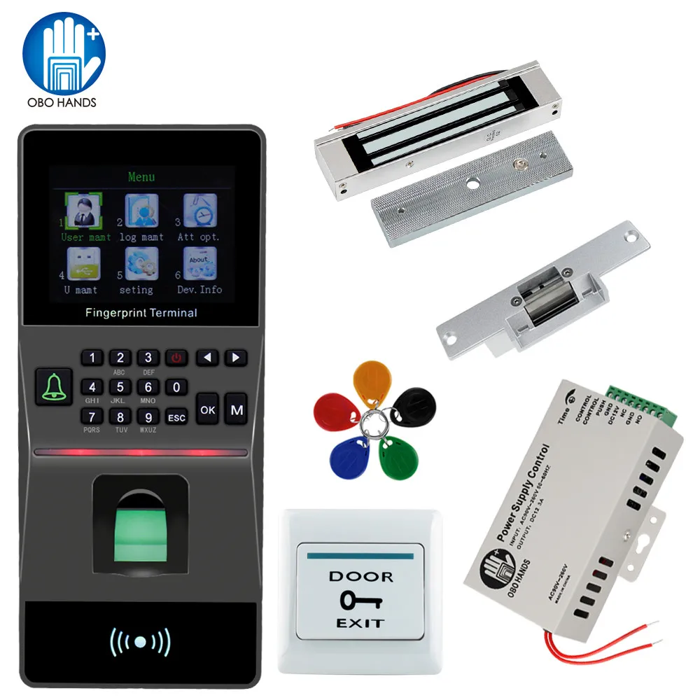 USB/TCP/IP/RS485 считыватель отпечатков пальцев Биометрический Дверной замок с отпечатком пальца diy Kit посещаемость времени RFID система контроля доступа 2,8 дюймов