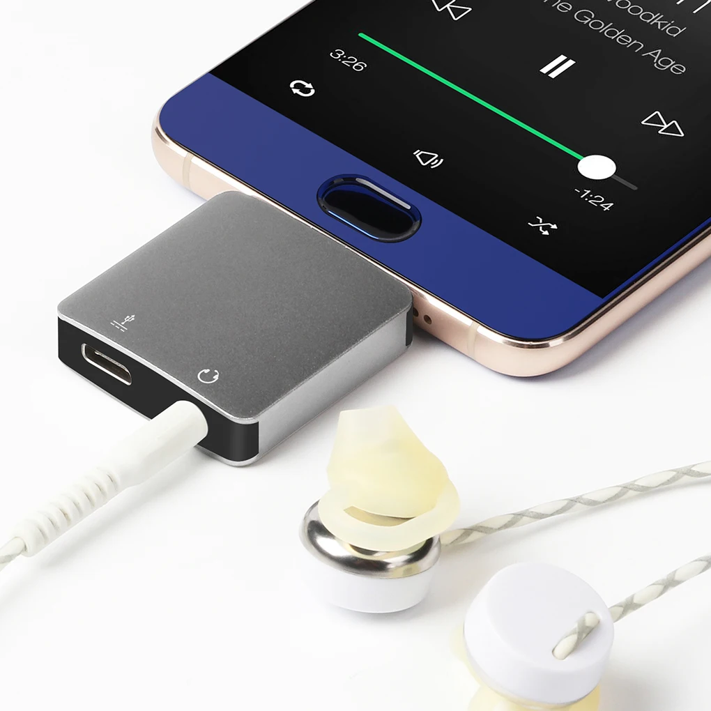 Type c To Audio Port Jack Splitter Headphone Adapter 3 5mm AUX Charging Interface Converter