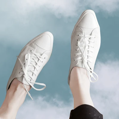 

New breathable versatile cowhide canvas shoes, small dirty shoes, high white shoes