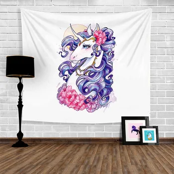 

Free Shipping 1pcs Unicorn Tapestry Hippie Home Decor Wall Hanging Boho Home Tapestry Wall Sitting Blanket Tablecloth YOL03