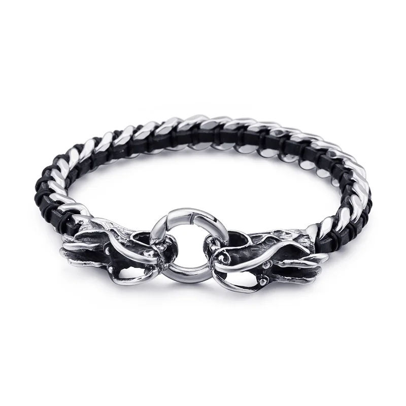 

Faucet bracelet leather woven bracelet men's domineering bracelet