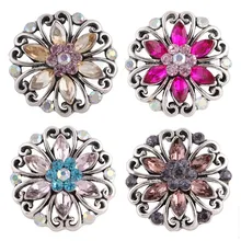 10 шт./лот Partnerbeads Цветочная застежка со стразами Кнопка ODM OEM Кнопка оснастка ювелирной подходит 18 мм Кнопка подходит для браслета с защелкой на зестежке с KC8724