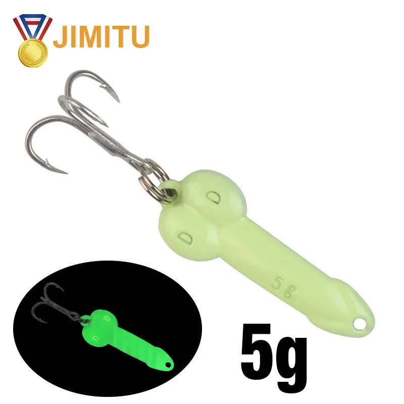 

JIMUTU 1PCS Creative luminous DD sequin hooks 5g blood trough hooks with fishing supplies metal dumb silver hook fishing gear