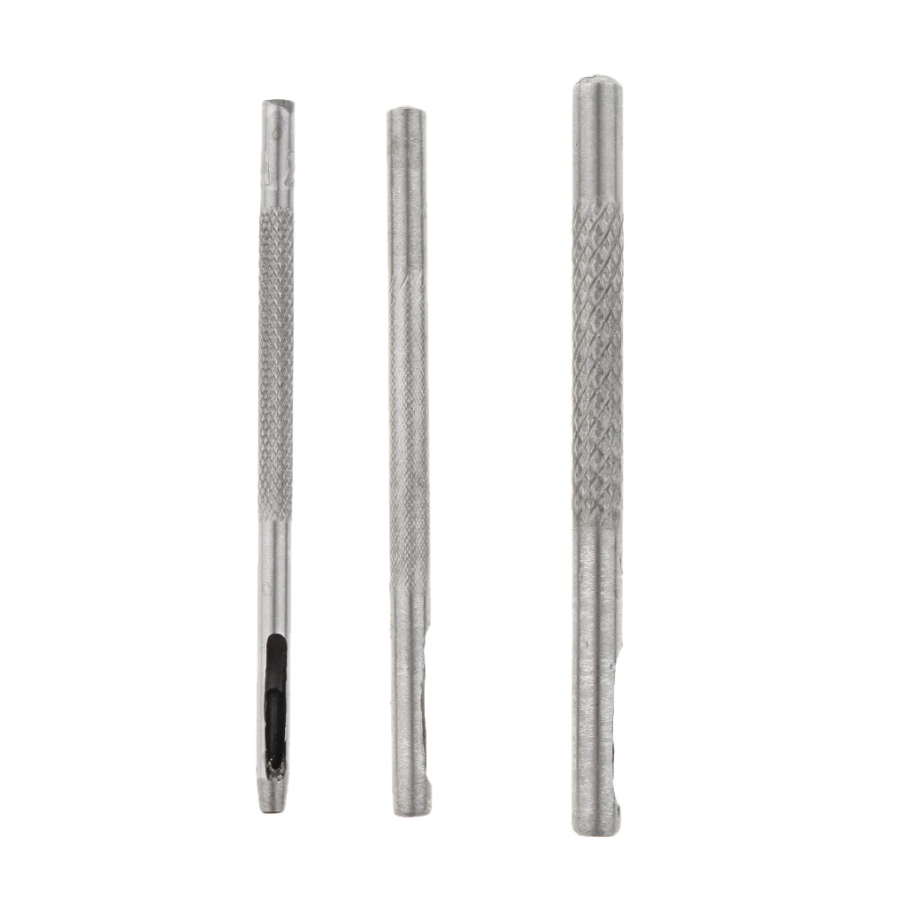 3 Pieces Solid Brass Leather Belt Watch Band Gasket 2mm 3mm 4mm Hole Punch Cutter DIY Jewelry Tools