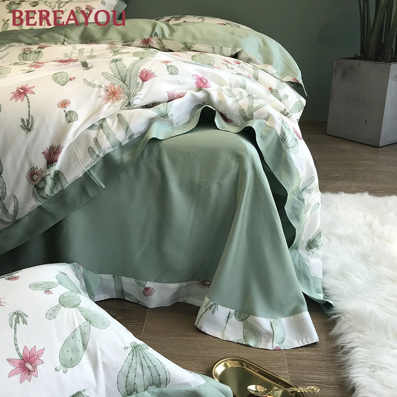 Комплекты постельного белья 60S Tencel корейское растение 4 шт. детские постельные