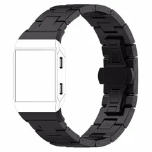 Одежда высшего качества золотистого цвета черный/серебристый Миланского Нержавеющая сталь запястье ремешок Металлический Браслет для fitbit ионной Smart Аксессуары для часов