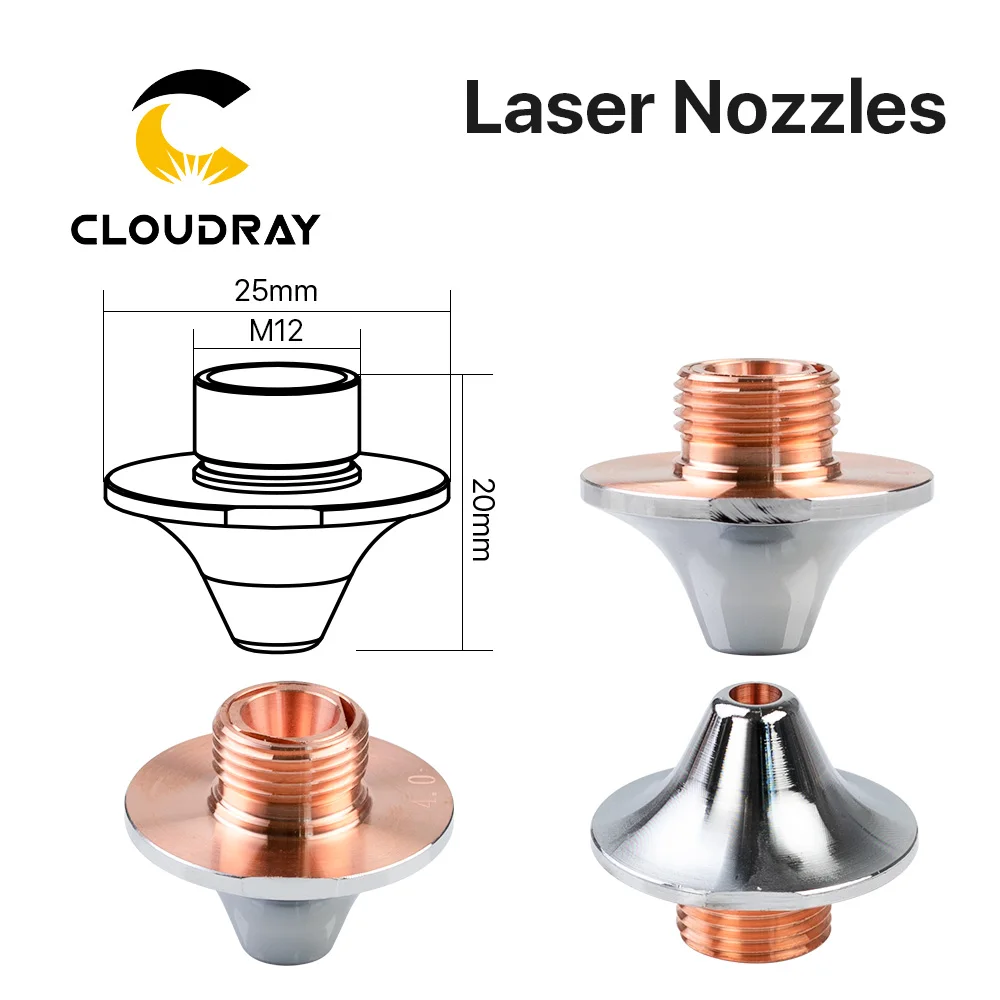 

Cloudray OEM Amada Single Layer Double Layer Nozzles Dia 25mm H20 M12 Caliber 0.8-4.0mm for Fiber Laser Cutting Head