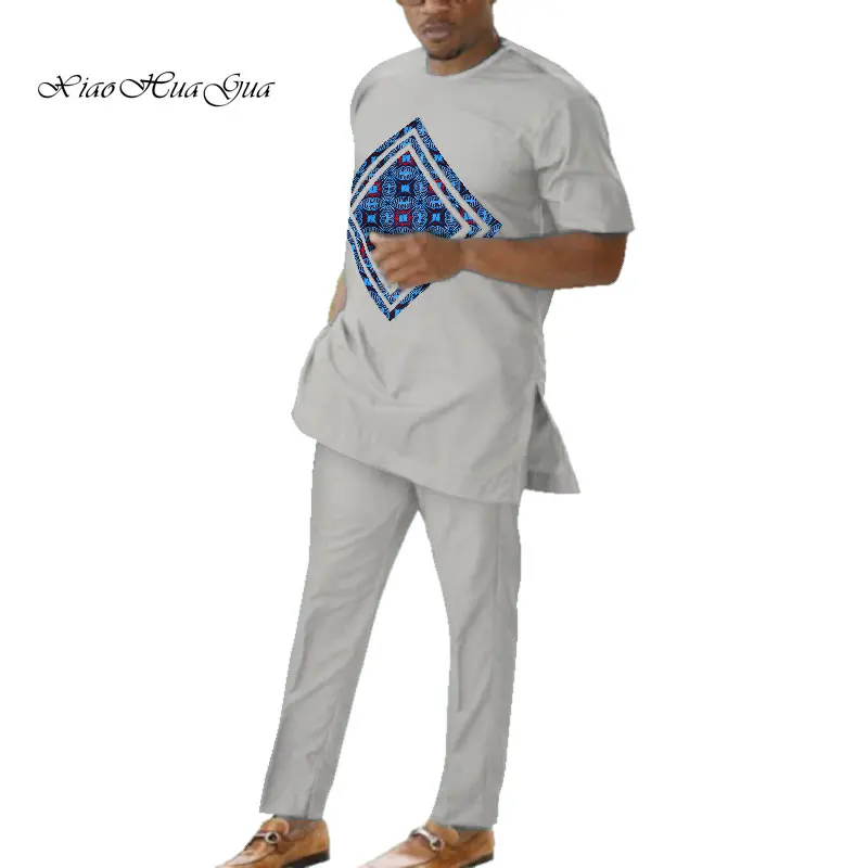

Traditional African Print Dashiki for Men Casual Top Tee Shirts and Trousers Pant Set Plus Size African Clothing Men Set WYN695