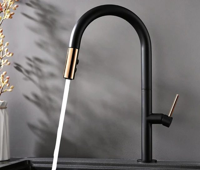 Best Price black or white brass pull out shower kitchen faucets tap single hand hot and cold wash kitchen  mixer water tap BL687