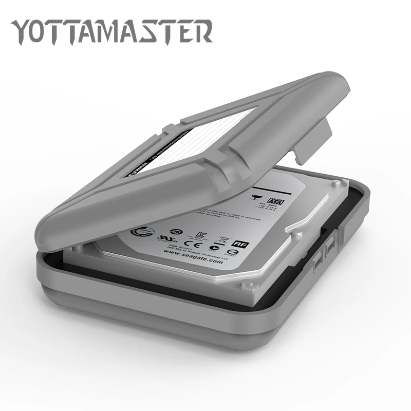 Yottamaster HDD защитная коробка 3,5 дюймов жесткий диск блюдо диск Водонепроницаемый Защита от пыли Чехол с EVA ударопрочный Pad 5 шт