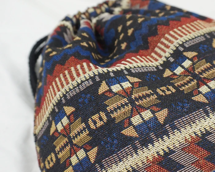 2022 Women Fabric Backpack Female Gypsy Bohemian Boho Chic Aztec Ibiza Tribal Ethnic Cottage Soft Brown Drawstring Rucksack Bags