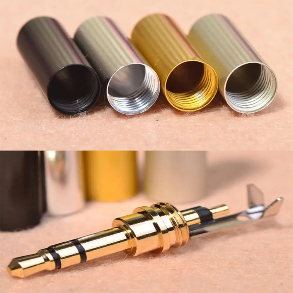 

Silver Mini 3 Pole 3.5mm Connector Repair Headphone Jack Plugs Metal Audio Soldering Cover