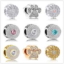 Neastamor браслеты с принтом собачьей лапы, сплав, шарм, кристалл, подходит для браслетов и браслетов из бисера Pandora для женщин, Подвески, сделай сам, оригинальные ювелирные изделия, подарок