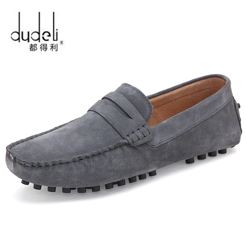 

DUDELI Large Size 50 Men Loafers Soft Moccasins High Quality Spring Autumn Genuine Leather Shoes Men Warm Flats Driving Shoes
