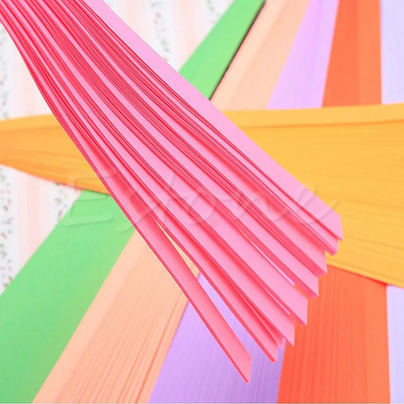 90PcFolding Best Wishes Candy Colors Origami Lucky Wish Star Paper Strips Paper