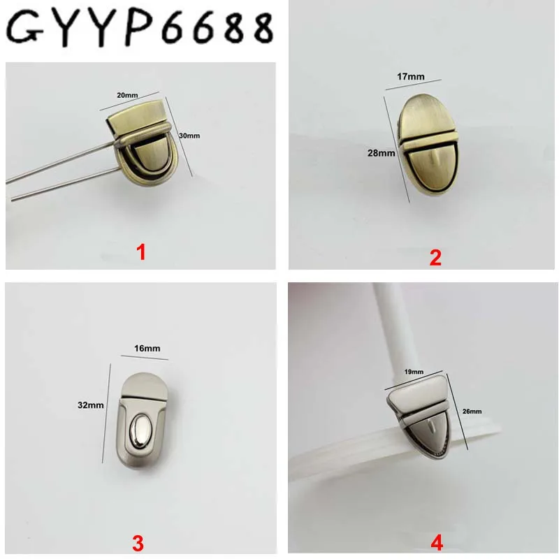 

6sets High quality fashion bags LOCK Hardware Accessories genuine leather trunk lock twist handmade bags making Purse Snap
