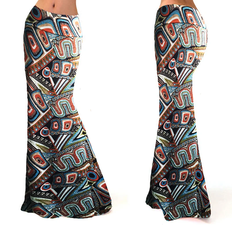 

2018 Vintage Ladies Summer Style Printed Woman New Arrival Shift Long Skirts Women Tribal Print Maxi Skirt 942678
